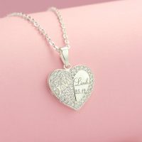 Dây chuyền bạc nữ khắc tên mặt hình trái tim DCN0451