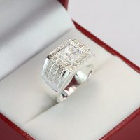 Nhẫn nam bạc đẹp đính đá trắng sang trọng NNA0066
