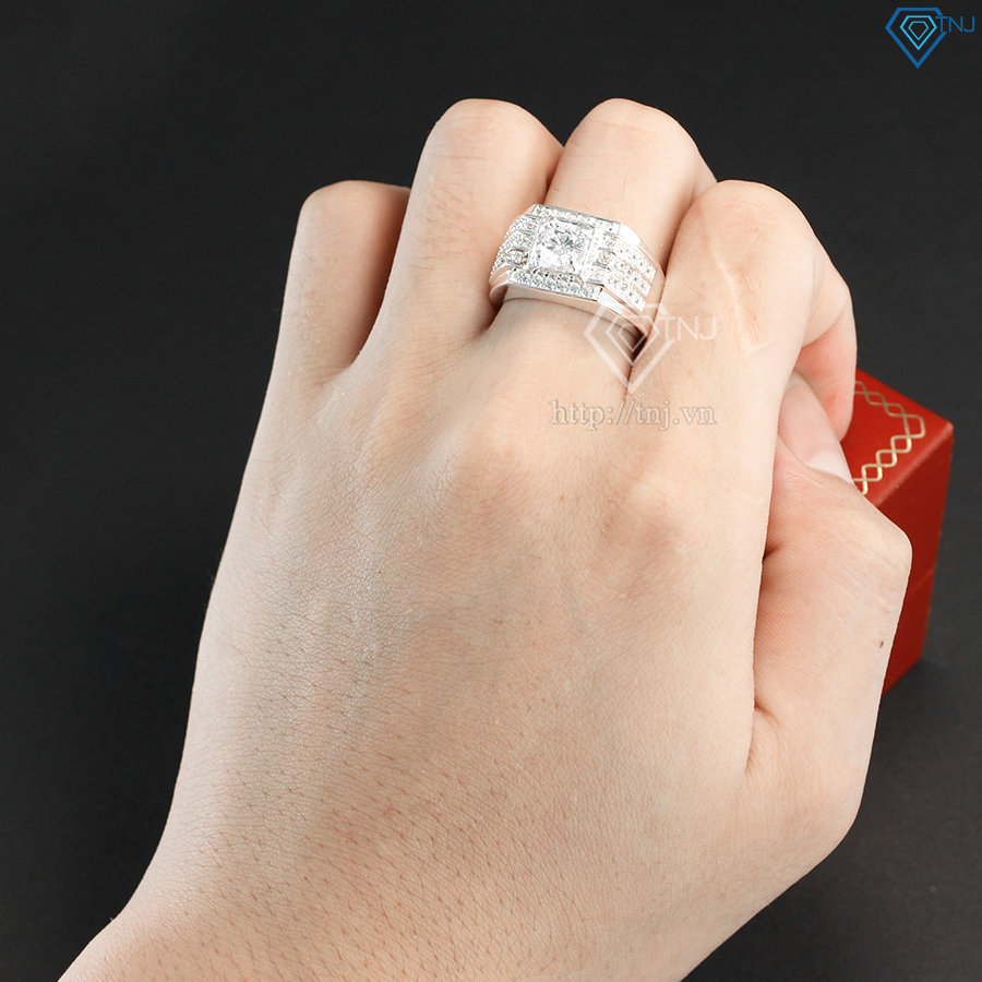 Nhẫn nam bạc đẹp đính đá sang trọng NNA0066