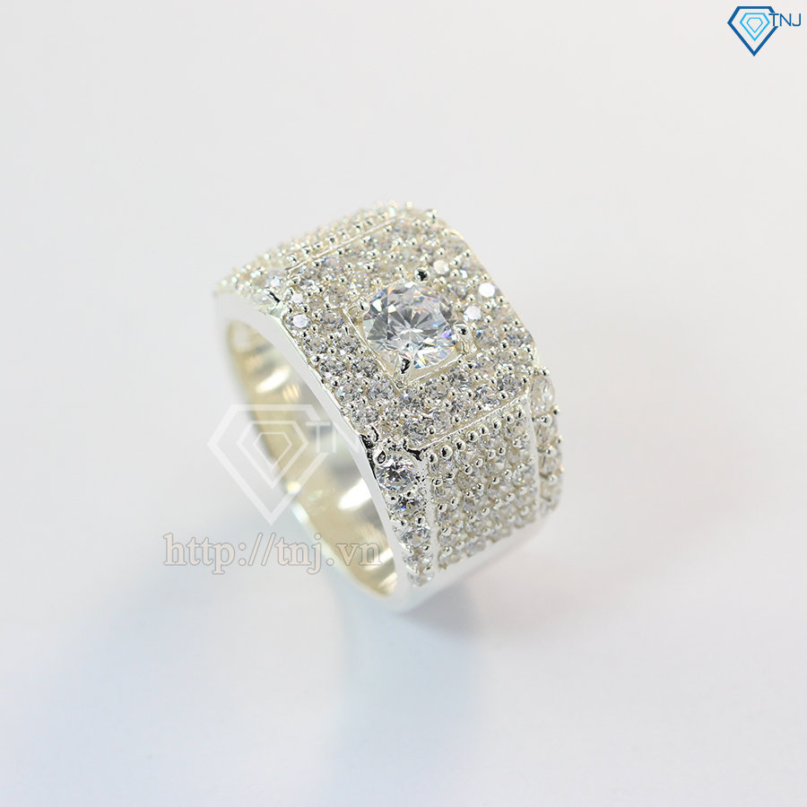 Nhẫn bạc nam đẹp đính đá NNA0078