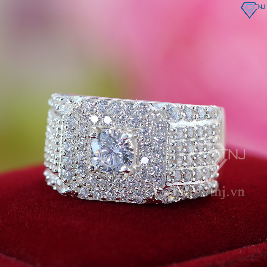Nhẫn bạc nam đẹp đính đá NNA0078